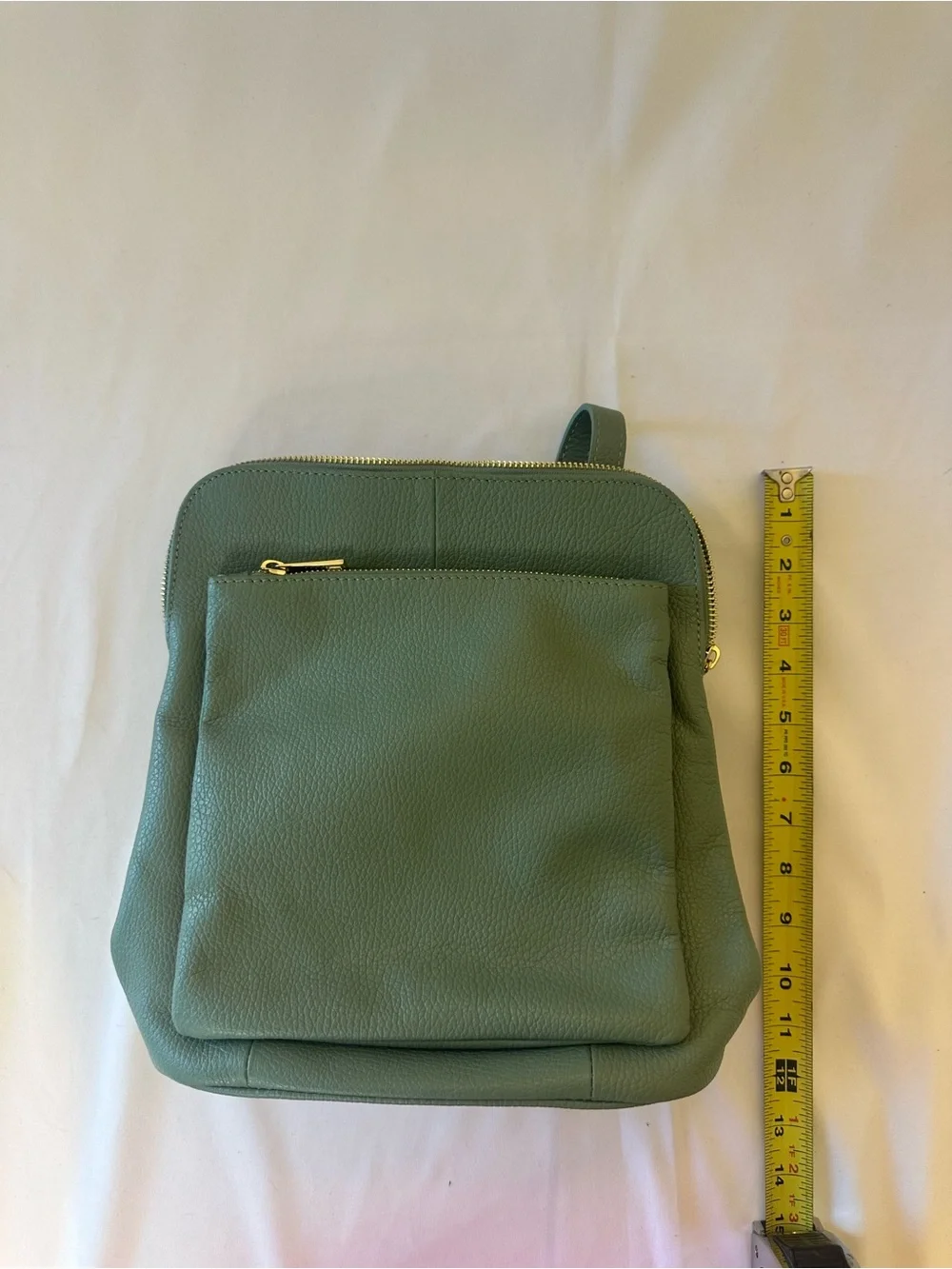 Borse in Pelle Pebbled green Leather Backpack Made In Italy nwt